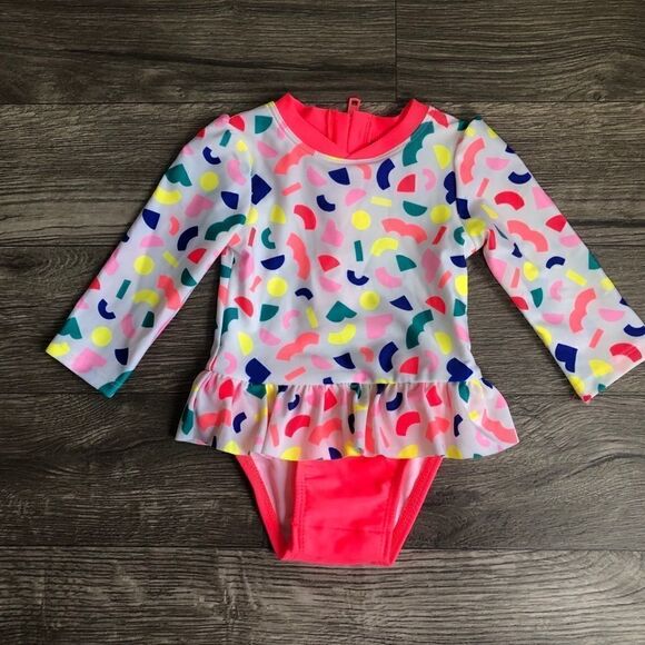 2/$20 Cat & Jack Retro Pattern Long Sleeve 1 piece - Picture 2 of 8